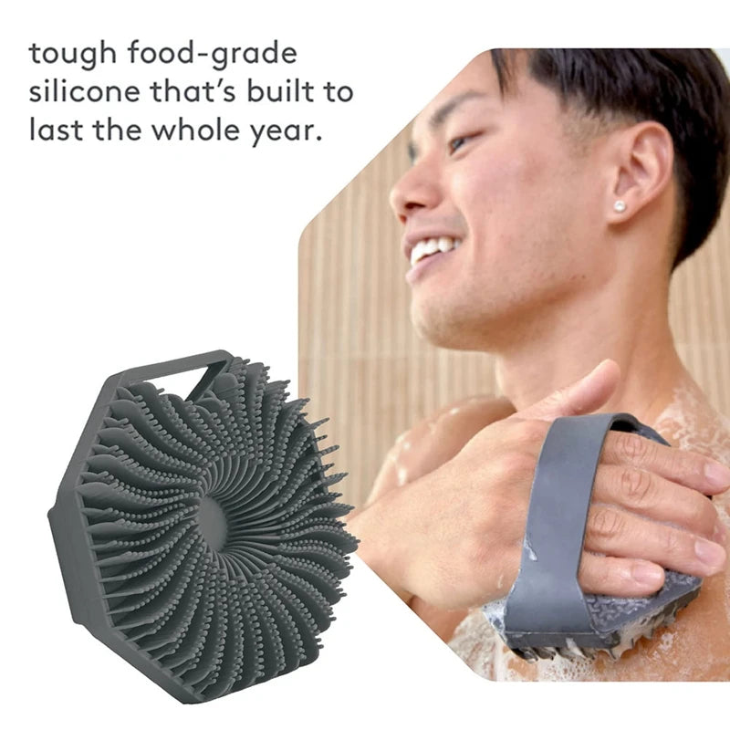 Soft Silicone Exfoliating Brush Cleanser Manual Body Cleansing Scrubber Shower Gentle Massage Bath Brush