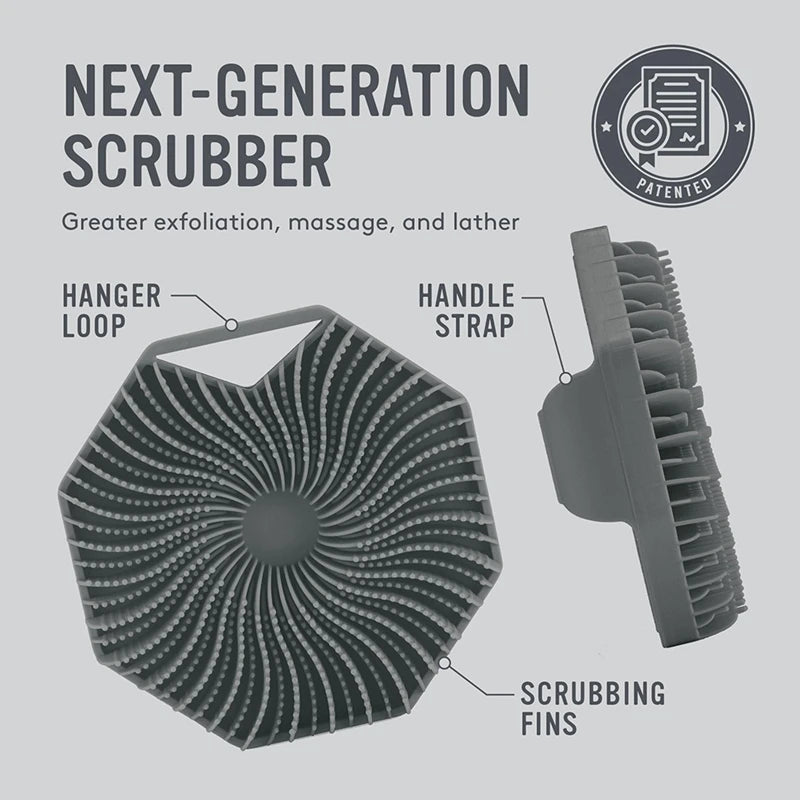 Soft Silicone Exfoliating Brush Cleanser Manual Body Cleansing Scrubber Shower Gentle Massage Bath Brush