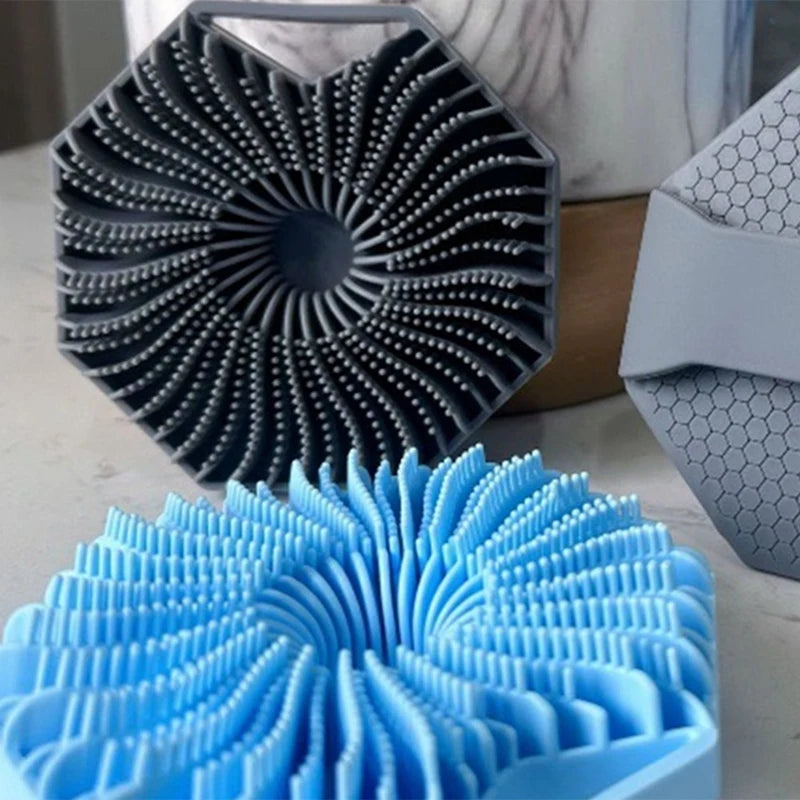 Soft Silicone Exfoliating Brush Cleanser Manual Body Cleansing Scrubber Shower Gentle Massage Bath Brush