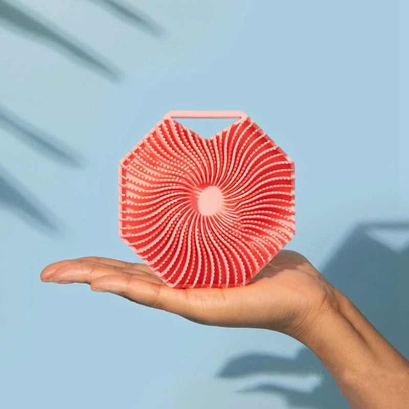 Soft Silicone Exfoliating Brush Cleanser Manual Body Cleansing Scrubber Shower Gentle Massage Bath Brush